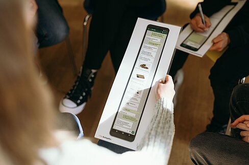 Foto einer Methode des Cannabispräventionsprogramms "Cannabis - quo vadis" der Villa Schöpflin