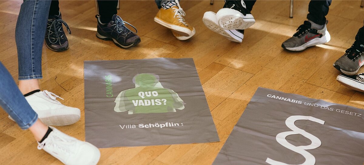 Foto einer Methode des Cannabispräventionsprogramms "Cannabis - quo vadis" der Villa Schöpflin