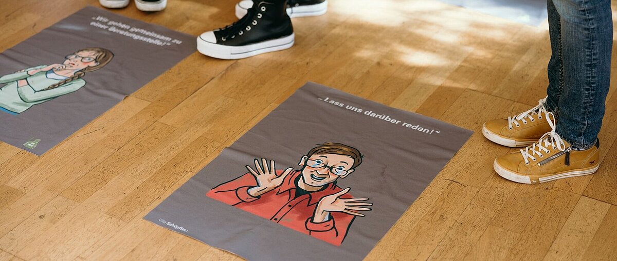 Foto einer Methode des Cannabispräventionsprogramms "Cannabis - quo vadis" der Villa Schöpflin